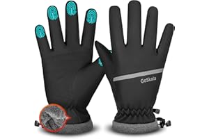 GoSkala Handschuhe Herren Damen Winter Fahrradhandschuhe Warm Skihandschuhe wasserdichte Touchscreen Thermohandschuhe rutschfeste Sporthandschuhe für Laufen, Fahren, Wandern, Skifahren