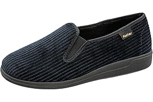 FISCHER MARKENSCHUH Fischer Herren Hausschuh Streifen Cord Slipper Stretch 204120