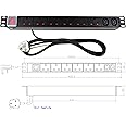 19" 8 Way Power Distribution Unit (6x UK & 2x IEC C13) Extension PDU Data Rack