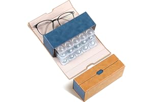 Flutesan Daily Contact Lens Case and glasses Organizer 2 in 1 Double Sided Portable Contact Lens Travel Case for Travel Outdoor Daily Use, Storage up to 30 Lense(Brown)