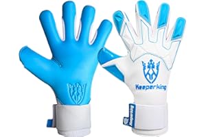 Keeperking Rękawice bramkarskie dla mężczyzn, dorosłych, chłopców, hybrydowy szew wewnętrzny Professional Contact Next Grip 4 mm, maksymalna przyczepność, ochrona i komfort dzięki systemowi Easy-Slip
