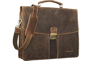 STILORD 'Julian' Clásico maletín de Piel Vintage para Hombres y Mujeres Bolso de Negocios Mano para Trabajo Oficina y portátil de 15,6' de auténtico Cuero