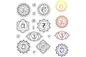 CRASPIRE Yoga Sellos Transparentes Mandala Yoga Om Símbolos Sello Transparente Sello de Goma para Álbumes de Recortes Cumpleaños Álbum de Fotos Tarjeta de Acción Gracias Hacer 4.3 x 6.3 x 0.1 Pulgada