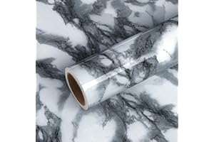 VEELIKE Papel Adhesivo Marmol Gris Papel Autoadhesivo Pared Marmol Vinilo Encimera Cocina Lavable Papel Adhesivo para Muebles Marmol Papel Tapiz Comedor Decoracion Habitacion Baño 40cm x 300cm