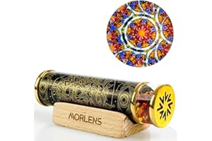 Morlenscope 12 Constellations Leo Kaleidoscope for Adults,Handmade Stainless Steel Ruby Crystals and Healing Stones Kaleidoscope,Handcraft Wedding Anniversary Birthday Gift for Man and Woman