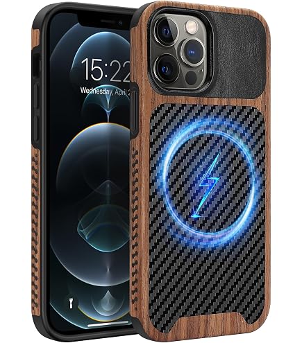 Custodia TENDLIN In Legno E Carbonio Per IPhone 11, Con Magnete MagSafe, Morbida TPU E Protezione Antiurto, Colore Nero