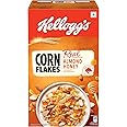 Kellogg's Corn Flakes Real Almond Honey 650g | High in Iron, Vitamin B1, B2, B3, B6 & C | Naturally Cholesterol Free | Corn Flakes, Breakfast Cereal