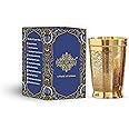 INDIAN ART VILLA Pure Brass Glass Tumbler with Embossed Design, for Drinking Serving Water, Yoga & Ayurveda, Volume-270 ML, 1 Piece
