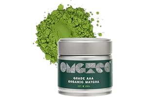 OMGTEA Very High-Grade Organic Japanese Matcha Green Tea Powder Ceremonial Grade AAA – 30g/30 Servings. Great Taste Award Winner 2023