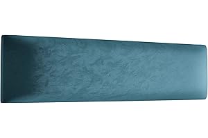 Muralo Samt Wandkissen Stoff Polsterpaneel Schlafzimmer Wohnzimmer Bett Wandpolster Bettkopfteil Lendekissen Modern Luxus Gepolstert Polster Paneel (Meerfarbe, 90 cm x 30 cm)