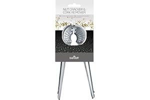 BarCraft 3 in 1 Nutcracker / Screw Top Bottle Opener / Cork Puller, Metal, Silver, 24.5 x 10 cm