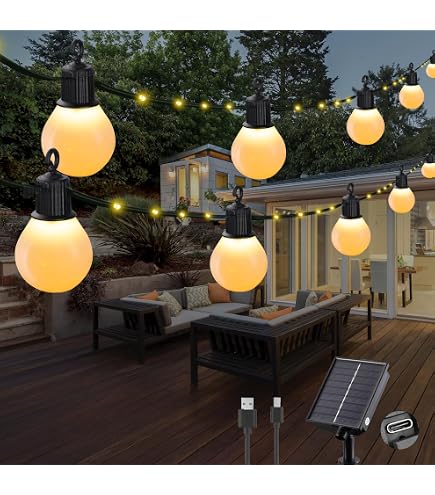Mateju LED Lichterkette Außen Solar – 7m/50 LEDs Mit Fernbedienung – 8 Modi, Bunt – IP65 Wasserdicht – Für