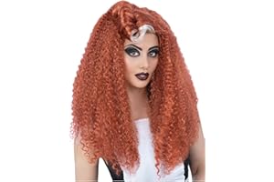 Smiffys Rocky Horror Show Magenta Wig Long, Wavy with Victory Roll, Officially Licensed Rocky Horror Picture Show Fancy Dress, Adult Dress Up Wigs