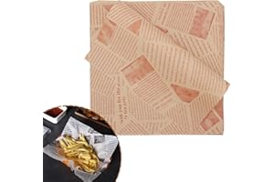 LA LLARETA 100 Feuilles Fromage Wrap Papier, Papier Emballage Alimentaire, Étanche et Résistant à l'huile, pour Sandwich/Pain/Gâteau/Burger(25 * 25 cm)