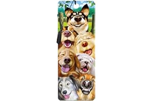 3D LiveLife Marque-page - Selfie Canin de Deluxebase. Marque page chien avec illustrations 3D lenticulaires sous licence de l'artiste renommé Michale Searle