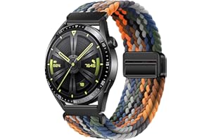 XMUXI 22mm Nylon Armband Kompatibel mit Huawei GT4/GT3/GT2 46mm/Garmin Venu 2/3/Vivoactive 4, Sport Uhrenarmband für Samsung Watch 3 45mm/Gear S3 Damen Herren Elastisches Geflochtenes Camo