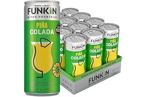 Funkin Pina Colada Pre-Mixed Cocktail Cans 200 ml (Case of 12) | Premium Ready to Drink Cocktails - Bar Quality Drinks Made with Real Fruit and Nitro Infused