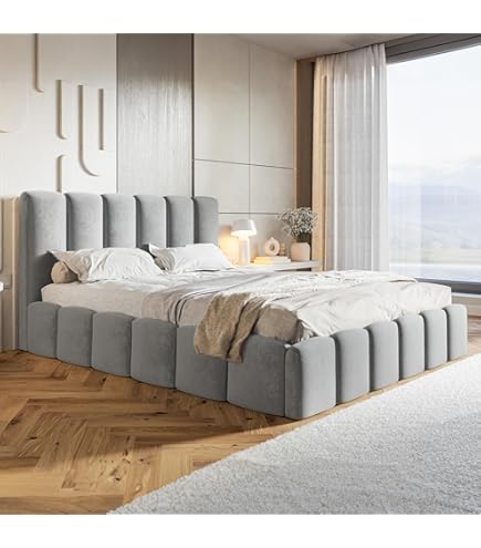 Oxtao Gestoffeerd bed met lattenbodem, uitklapbare slaapbank, 90/180 x 200 cm, fluweel, donkergrijs, dagbed, een- en tweepersoonsbed