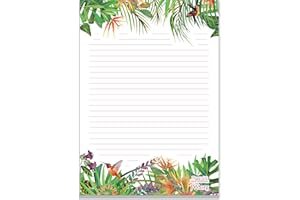 ASVP SHOP JW Bloc-notes ligné A4 pour écriture de lettres (Jungle)