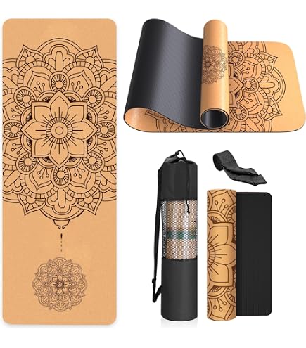 Tappetino Yoga In Sughero E Gomma Naturale 3 Mm - Antiscivolo, Anallergico, Con Borsa In Lino