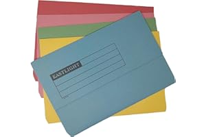 PLASTOREG Eastlight Document Wallet Foolscap (Pack 50) Assorted Colours 100% Recycled Paper Manilla
