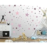 Adesivo murale 25 stelle per la camera dei bambini - set di adesivi murali - colori pastello, cielo stellato per bambini da a