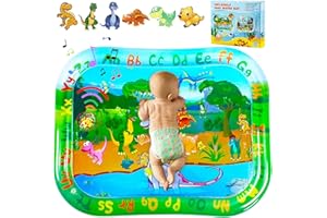 Grande Bebé Alfombra de Agua Inflable AUCRSOZK 95x76cm Tiempo Boca Abajo Alfombra de Juego de Agua Juguetes para Bebés 3 6 9 Años Hace Sonido Water Mat Alfombra Agua para Bebé Regalos Incluyendo Parch