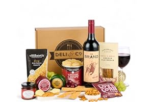 THORNTON & FRANCE Thornton and France Wine and Cheese Gift Set With Red Wine & English Artisan Cheese | Luxury Wine Hampers Gift Baskets | Gourmet Gifts for Couples | 8 Delicious Items