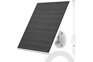 EVEREXCEED Solarpanel für Eufy Kamera, 5W Solarpanel für Eufycam kompatibel mit Eufycam 3/3C/2/2 Pro/2C/2C Pro/E/E20/E40/L20/L40, Solarpanel 5V mit USB-C Anschluss, Micro USB Adapter, IP65 Wasserdicht