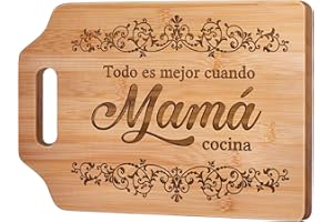 GIFTASY Regalo Dia de la Madre, Regalo Madre - Tabla de Cortar de Bambú Grabada, Regalos Originales para Madres, Regalo Madre Cumpleaños, Ideas Regalo Mama