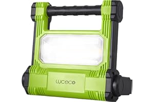 Luceco Luz de Trabajo Recargable, Foco LED de 20W, Lámpara Portátil IP54 Impermeable, Literna para la Reparación de Automóviles, Pesca, Camping