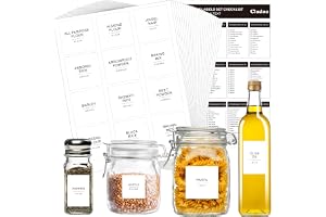 Cludoo 434 Pcs Kitchen Pantry Labels for Food Containers with DIY Blank Labels,3 Sizes Preprinted Minimalist Waterproof Pantry Kitchen Labels, Pantry Kitchen Organization Labels for Jar, Bottles,Boxes