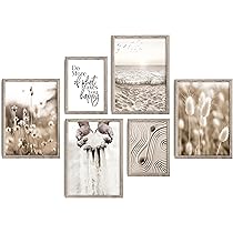 Decomonkey 6er Poster Set Boho - Abstrakte Wandbilder DIN A4 & A3 - Moderne Wanddeko Für Wohnzimmer & Schlafzimmer