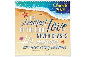 JUST CARDS DIRECT CARDS & GIFTS Christian Calendar 2024, Steadfast love, with Bible verse on each page. Perfect as a religious calendar 2024 or as a Christian gift, by Just Cards Direct