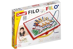 Quercetti Filò, Jouet Educatif Avec Lacets Colorés, Activité Manuelle Enfant, Tablette enfants creative, Jouet Enfant 3 Ans à 10 Ans, Jeux Montessori, 100% Made in Italy