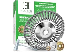 HECKENPRACHT© Profi Unkrautbürste für Freischneider | Verbessertes Konzept 2025 - Wildkrautbürste für Motorsense zur effektiven Unkrautentfernung - 25,4mm Bohrung | Drahtbürste Freischneider