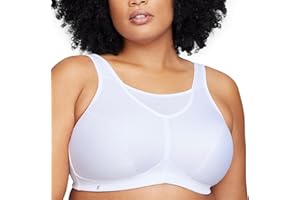 Glamorise Biustonosz damski z perfekcyjnym trzymaniem sportowy biustonosz, biały, 90G