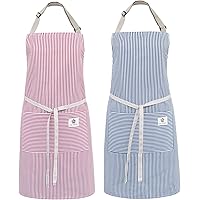 BOHUIZ 2er Set Kochschürzen Damen - Wasserdichte Blumenschürzen Mit Taschen