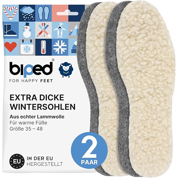 Pedag Keep Warm Einlegesohlen – Wendbar, Mit Lammwolle & Kork, Für Winterstiefel & Sneaker, Made In Germany