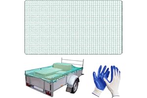 SMARTPEAS Rete Di Copertura Per Rimorchio/Rete Fermacarico Con Fascia Elastica 2 X 3 M - Perfetta Per Ogni Carrello - Resistente E Facile Da Fissare + Inclusi: Guanti Da Giardinaggio