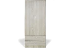 INUSPACE Trendyitalia 12992 Armadio 2 Ante Rovere, Legno, Beige, 80 x 52 x 190 cm