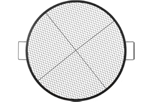 VEVOR Grille de Cuisson 91 cm de Diamètre Grille de Barbecue Ronde en Acier Capacité de Charge de 20 kg Matériel Ustensile avec Marque en X pour Foyer Braséro BBQ Grillade Pique-Nique Camping Jardin