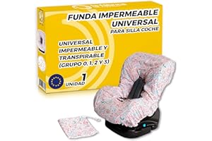 THE INVENTIONS EMPORIUM Funda Silla Coche Bebe Universal Impermeable y Transpirable – Funda Silla Coche Bebe Apta para Grupo 0, 1, 2, 3 – Fundas Sillita Protectoras y Antitérmicas – Protector Sillas Bebé Coches