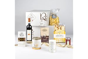 RE REGALO CESTO 'PIEMONTE' Canestrelli, Crema di Nocciole, Caramelle ripiene alla Mela, Pasta casereccia, Grissini all'Olio, Sugo di Verdure, Riso Carnaroli, Caffé Pellini, prodotti tipici piemontesi