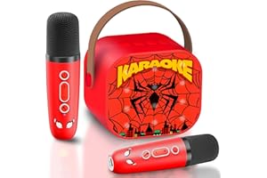 OYAKG Spider Giocattolo, Spider Karaoke per Bambini con 2 Microfono Wireless Karaoke, Canta tu Karaoke Bambini 3-12 Anni Maschio, Microfono Bluetooth Bambino, Giochi Bambini, Regalo Bambino 4-12 Anni