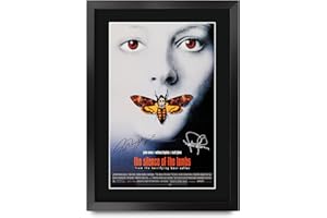 HWC Trading The Silence of the Lambs Anthony Hopkins, Jodie Foster Geschenke Geducktes Signiertes Autogramm Foto für Fans von Film Memorabilien - A3 Gerahmt