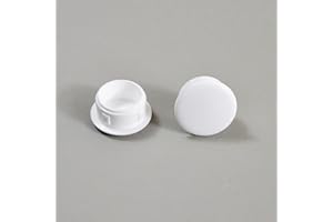 ajile - Bouchon Cache Obturateur pour Trou Alésage de Diamètre 15 mm - Plastique BLANC - Sachet de 50 pièces - OBF215x50-FBA