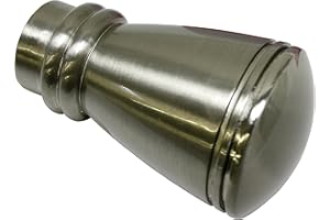 Gardinia 10011166 Endknopf/Endstück Siro für Gardinenstangen, Serie Chicago, Durchmesser 20 mm, edelstahloptik