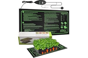 WildFun Heat Mat for Plants, Seedling Heat Mat with Digital Timing Thermostat, Waterproof Plant Heated Propagator for Seedlings, Brewing & Greenhouse Incubation (10"x20")