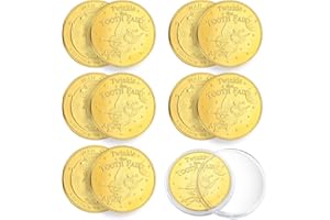 YITYDAMAI 6 Pezzi Monete Fata dei Denti, Fatina dei Denti Monete d'oro, Denti Fata Monete Regali per Ragazze Ragazzi, Dente Perso, Souvenir Regali per Bambini